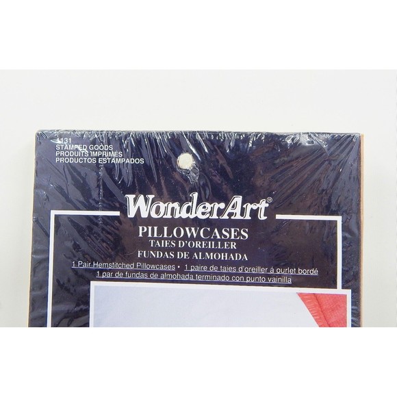 Wonder Art Poly Cotton Pillowcases Pair Butterfly Stamped For Embroidery 1131 - Picture 2 of 6